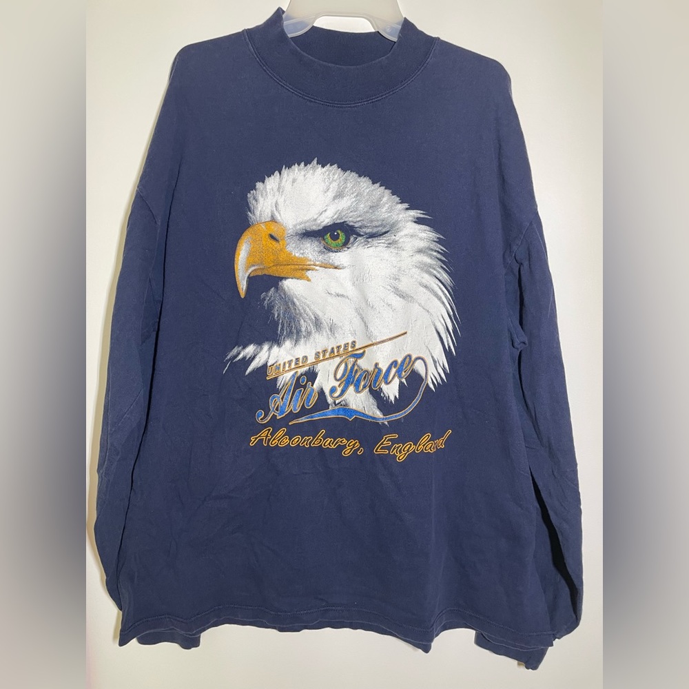 vintage graphic US Air-force Alconbury, England Mens Size XL Long Sleeve Shirt